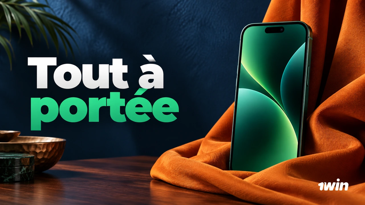 Téléphone vert posé sur un tissu orange.