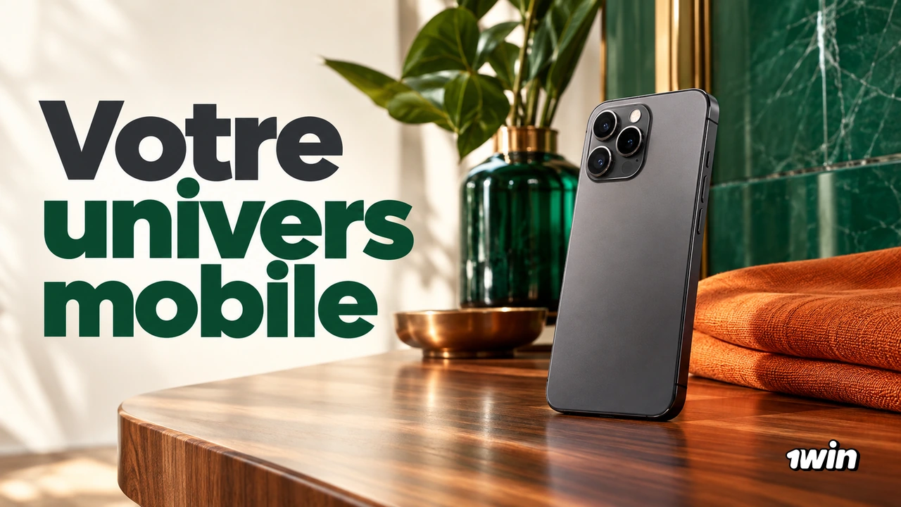 Dos d’un smartphone noir posé dans un intérieur vert et orange