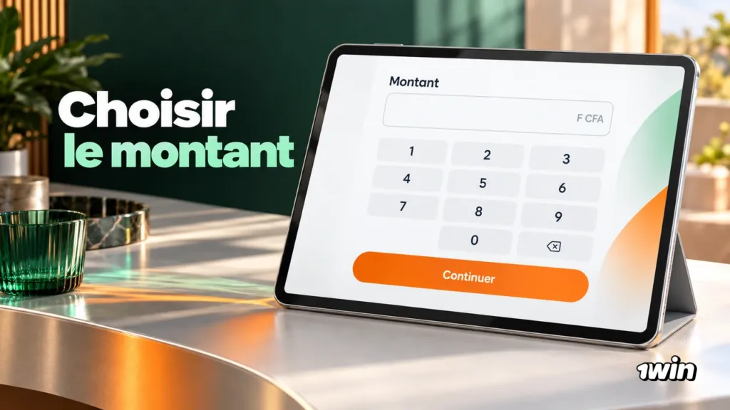 Tablette affichant un clavier numérique pour saisir un montant en F CFA.